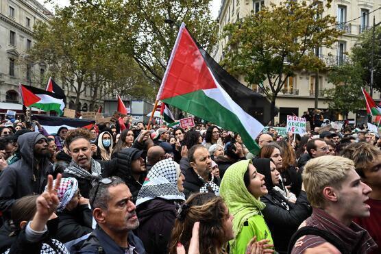 Manifestação Pro-Palestina em Paris novamente reprimida pela polícia.
