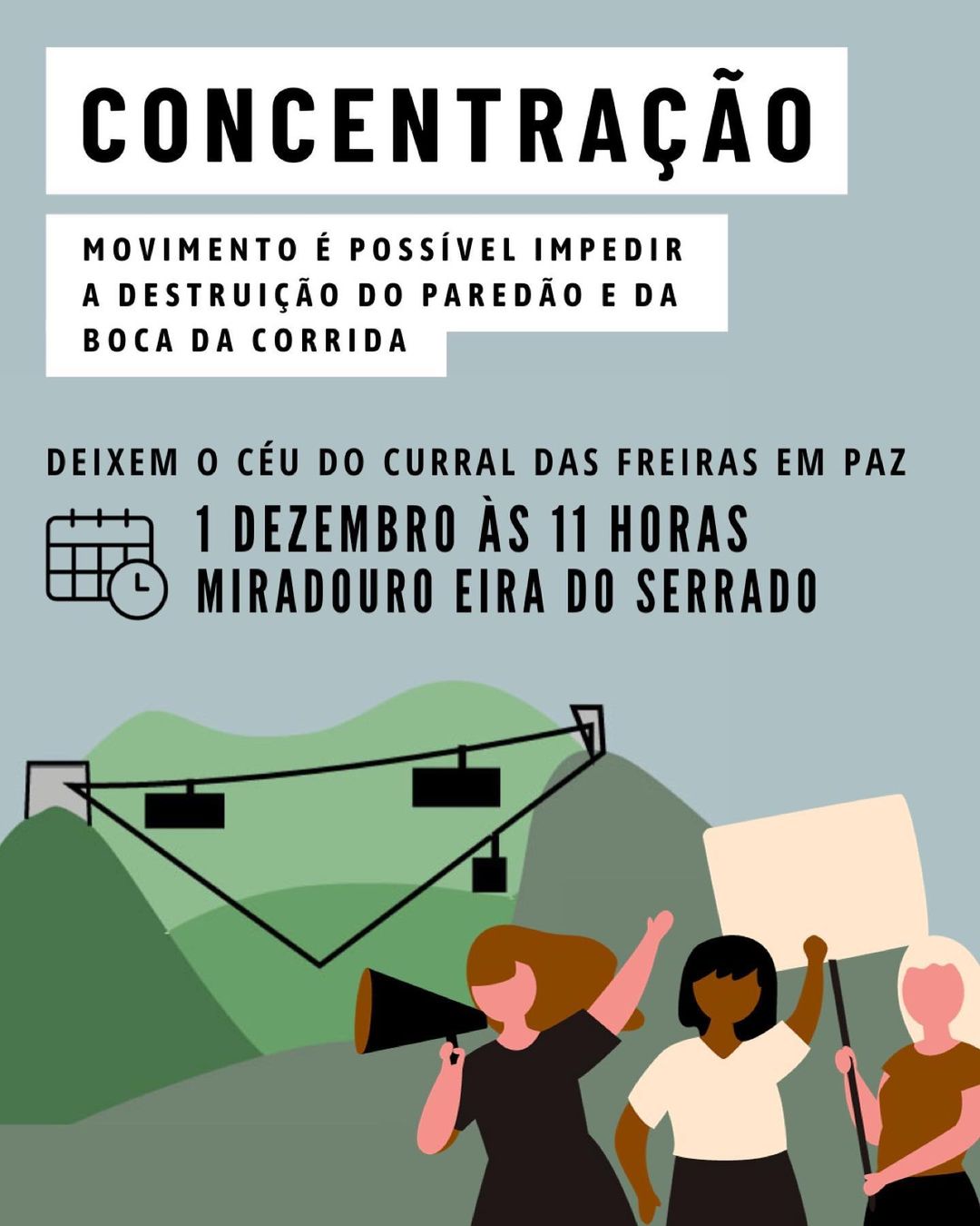 Concentração contra o Teleférico de Curral das Freiras