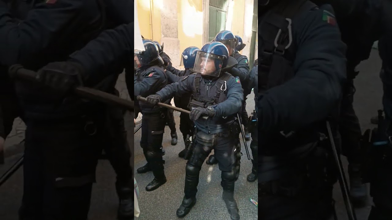 [Lisboa] Momento da carga policial na Visita de Estudo ao Ministério do Ambiente.
