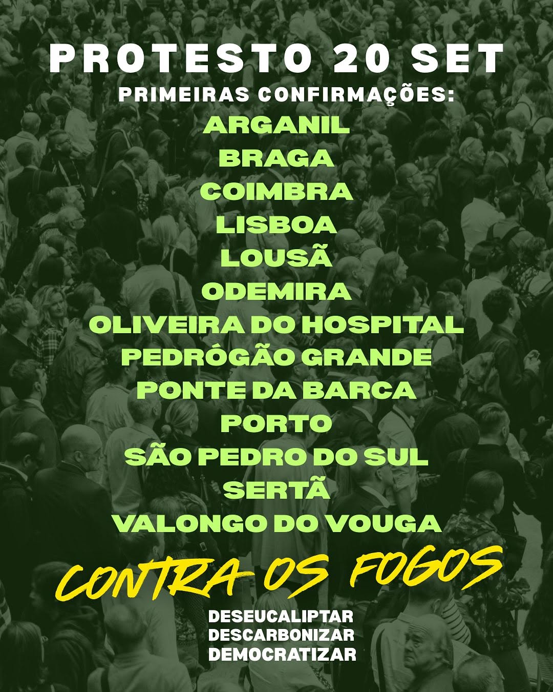 Protesto 20 Setembro: Contra os fogos – Deseucaliptar | Descarbonizar | Democratizar