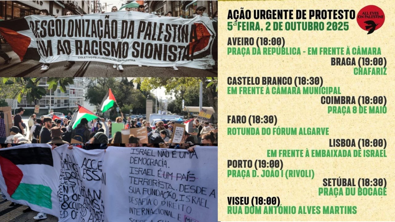 Protestos por Gaza – 2 Outubro – Transmissão Coletiva