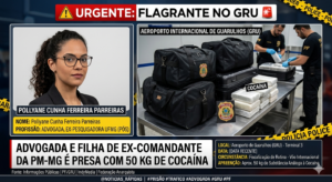 URGENTE: Pollyane Cunha Ferreira Parreiras é presa com 50 quilos de cocaína no Aeroporto Internacional de Guarulhos pela Polícia Federal